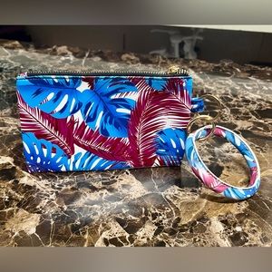 Bangle Wristlet Keychain and Wallet Clutch all in one with Palm Trees Sc…